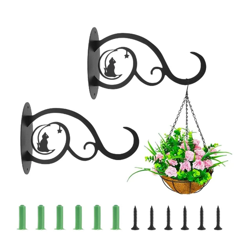 New Metal Hook Plant Hanging Bracket With Expansion Screw Wall Mounted Iron Hook Plant Basket Lantern Seeder