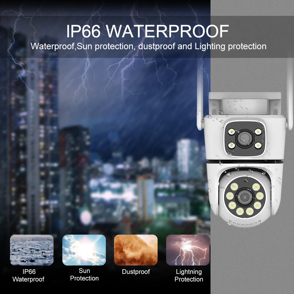 Tuya HD عدسة مزدوجة 5G واي فاي كاميرا IP PTZ في الهواء الطلق مقاوم للماء شاشة مزدوجة أمن الوطن حماية اللون للرؤية الليلية المراقبة