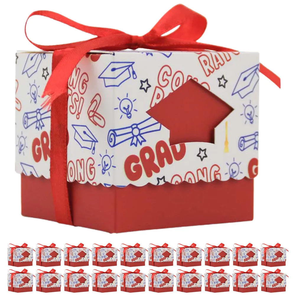 

Набор из 50 бумажных коробок для сладостей на тему выпускного вечера, контейнеры для шоколада, упаковка для подарков