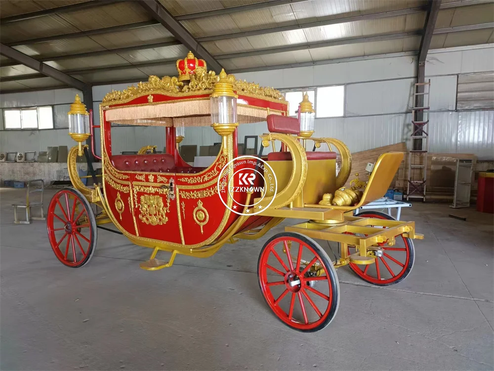 

Custom Made Classic European Elegant Customizable Royal Carriage Horse Drawn Traditional Royal Carriage For Wedding Display