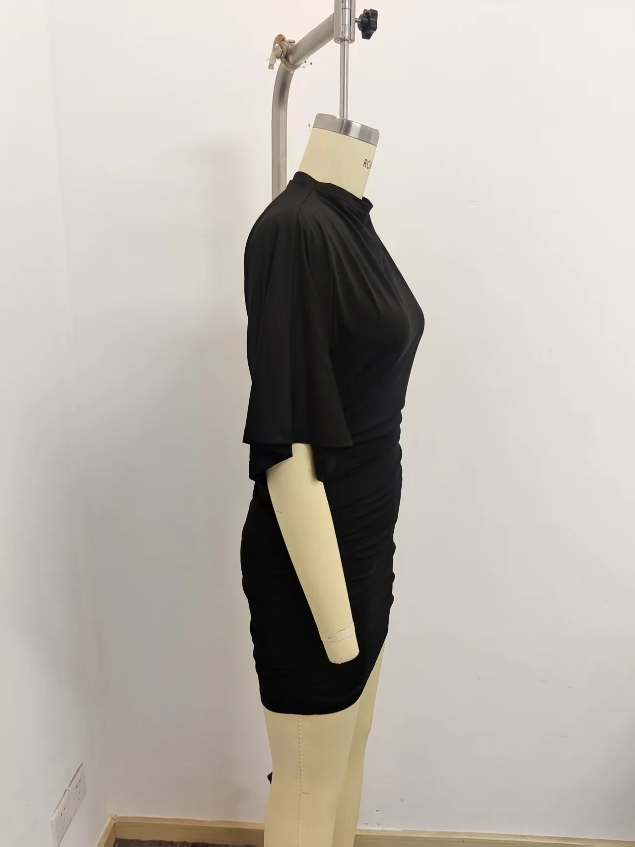 Neue Sommerliche Schlanke Sexy Kleider für Frauen Stehkragen Damenkleid Kurzarm Rückenfreies Kleid Damen Vestidos De Verano Mujer – Detail 8