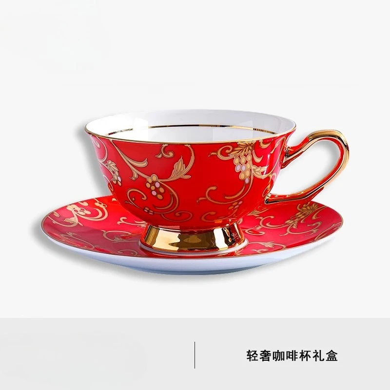 

European bone china coffee cup and saucer set British afternoon tea set for newlyweds and couples as wedding gifts