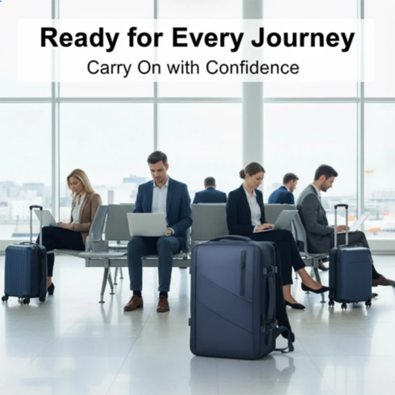 20-35L حقيبة كمبيوتر الأعمال القابلة للتوسيع واجهة USB على ظهره حقيبة ظهر ذات سعة كبيرة للتنقل اليومي مقاوم للماء #6