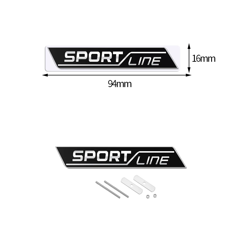 Metal Sport Line Grille Sticker Car Rear Trunk Body Emblem Badge for Skoda Yeti Octavia Superb Fabia Kamiq Karoq Kodiaq Rapid