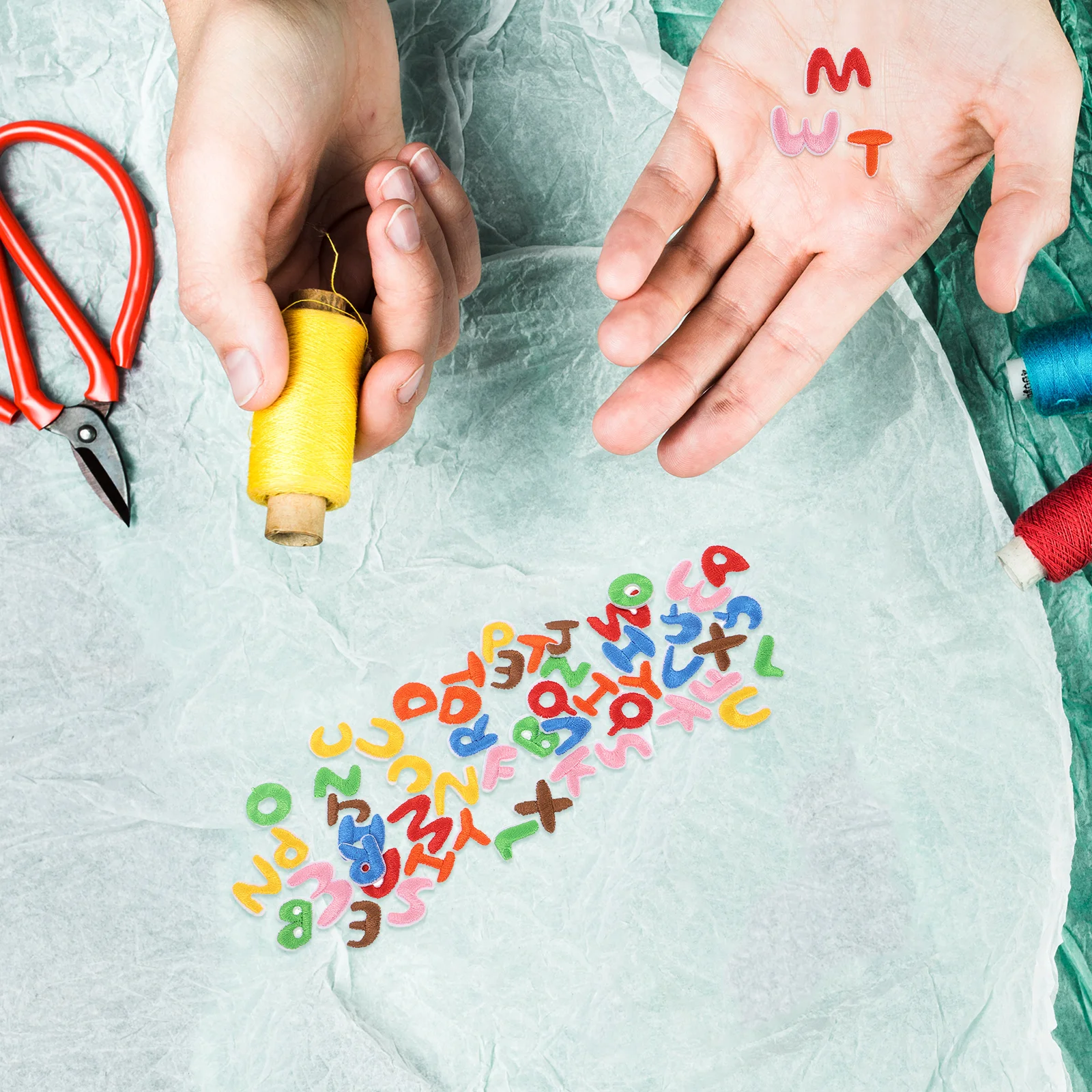 

2Sets A-Z Embroidered Iron on Letters Colorful Fabric Letter Patches for Personalizing Clothes Bags Hats Easy Application DIY