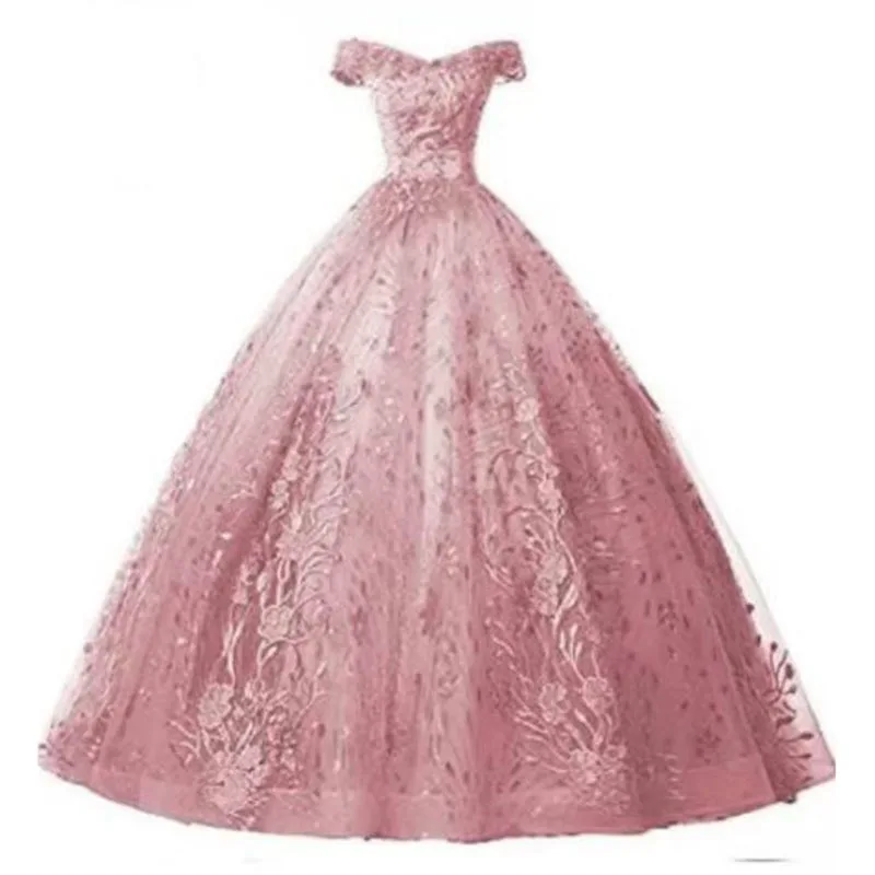 Vestido de baile de encaje de lujo para quinceañera, vestido de fiesta sin hombros, vestido de graduación de lentejuelas brillantes, Vestidos de talla grande