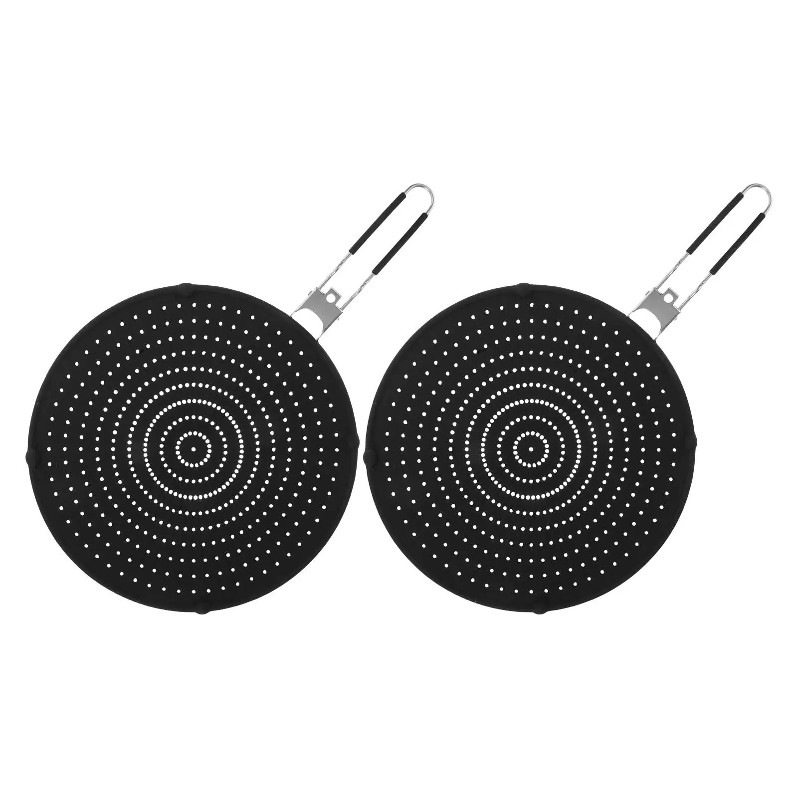 2Pcs Silicone Splatter Screen for Frying Pan High Temperature Resistant Oil Splash Guard Mesh Grease Splatter Shield Foldable