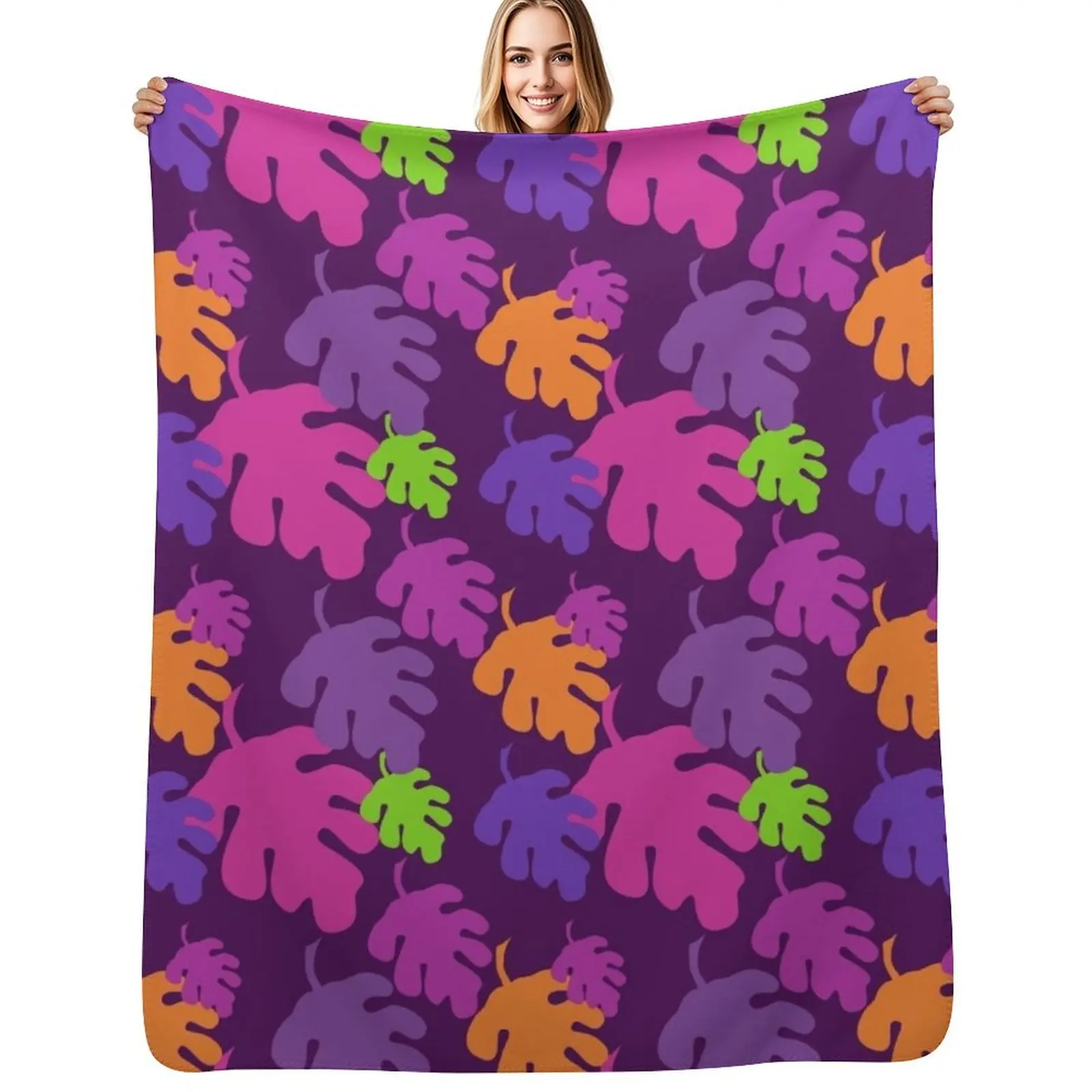 It's Raining Leaves (Funky Colour Splash Oak Edition) Throw Blanket Summer decorative manga Blankets