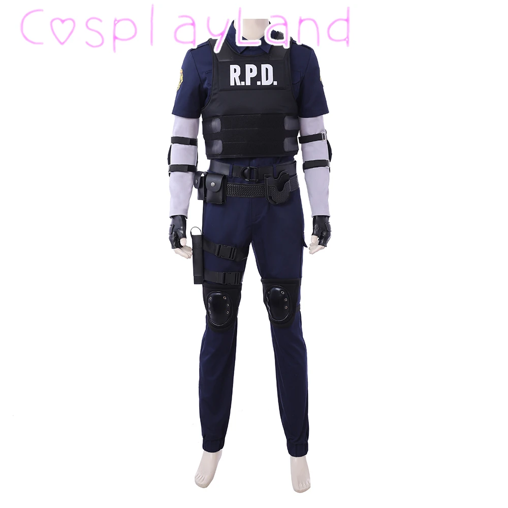 Masqurade Resident 2 Cosplay Re Leon Scott Kennedy Costume Cosplay Con Leon Vest Men costumi di Halloween Comic Con Roleplay Suit