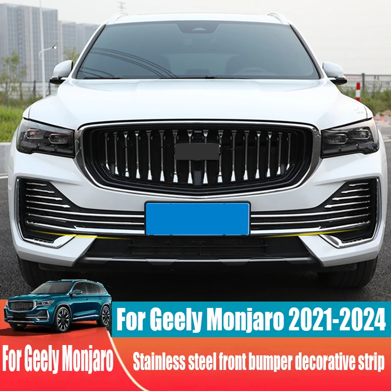 

for Geely Monjaro 2021 2022 2023 2024 Stainless steel front bumper decorative strip lower grille decorative strip