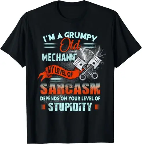  Old Mechanic Cool Design Great Gift Idea T-Shirt S-3XL