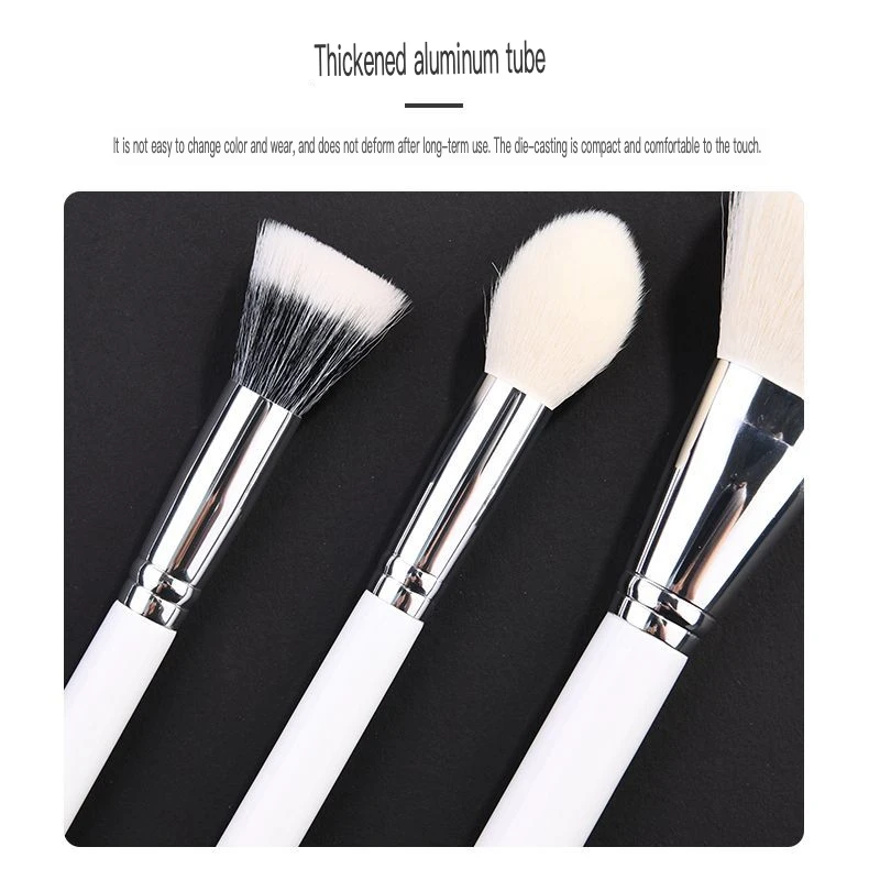 15 Animal Hair White Wool Makeup Blusher Powder Eye Shadow Foundation Make-Up Brush Full Set Of Beauty Tools