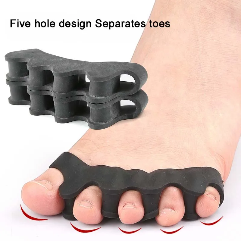

One Pair Toe Separator Silicone Separation Five Holes Separation Clip Foot Finger Guard Valgus Toe Overlapping Toe Separator