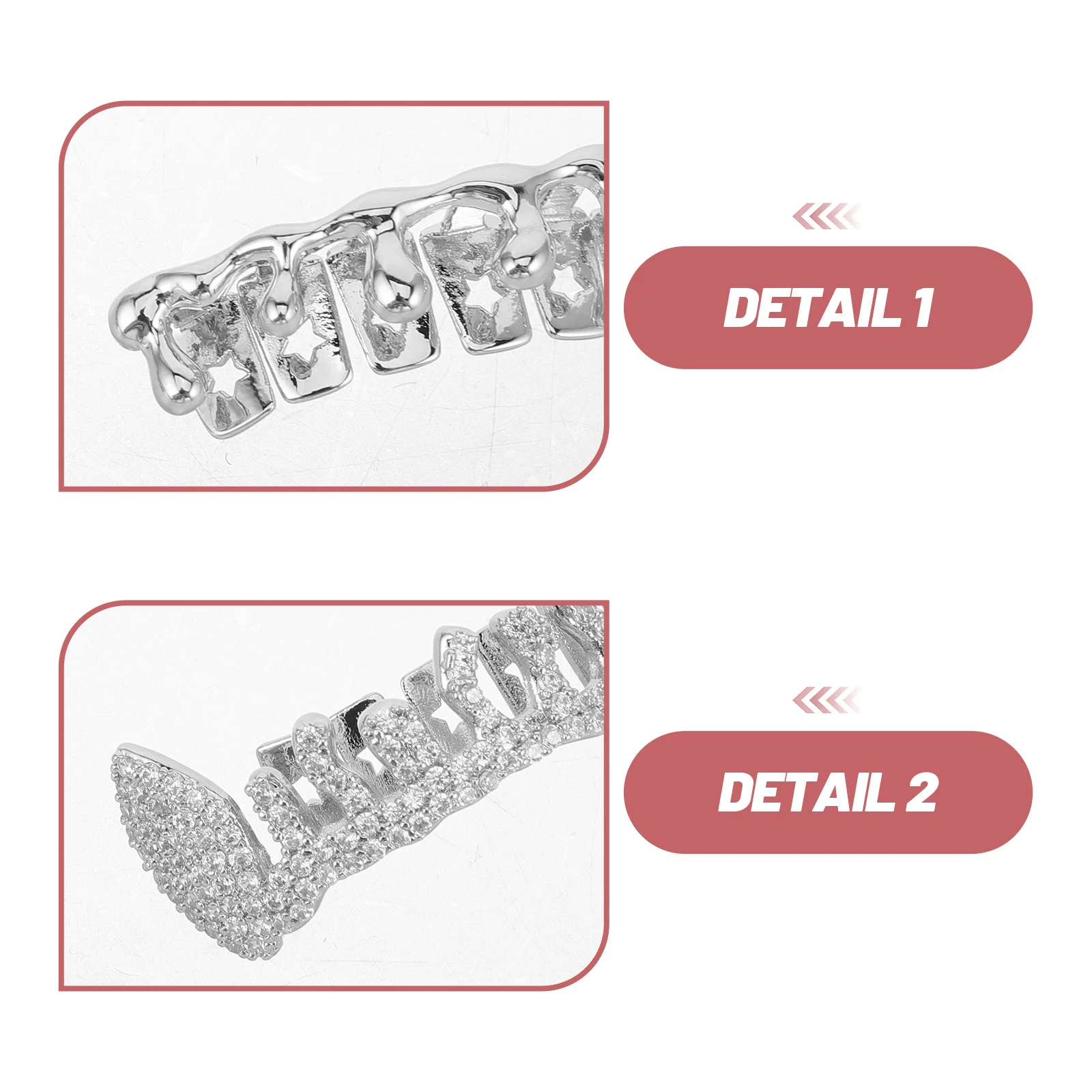 2 шт., гриль для зубов в стиле хип-хоп, нерегулярное металлическое украшение для рта, передняя крышка для зубов, поддельный гриль, ювелирные изделия для мужчин и женщин, костюм рэпера, вечерние