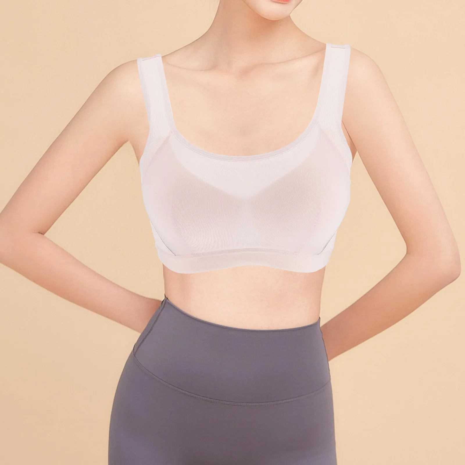 

Комплект из 2 спортивных бюстгальтеров для девочек-подростков: бесшовные, дышащие, хлопковые, для бега, с поддержкой, для школьниц средних классов