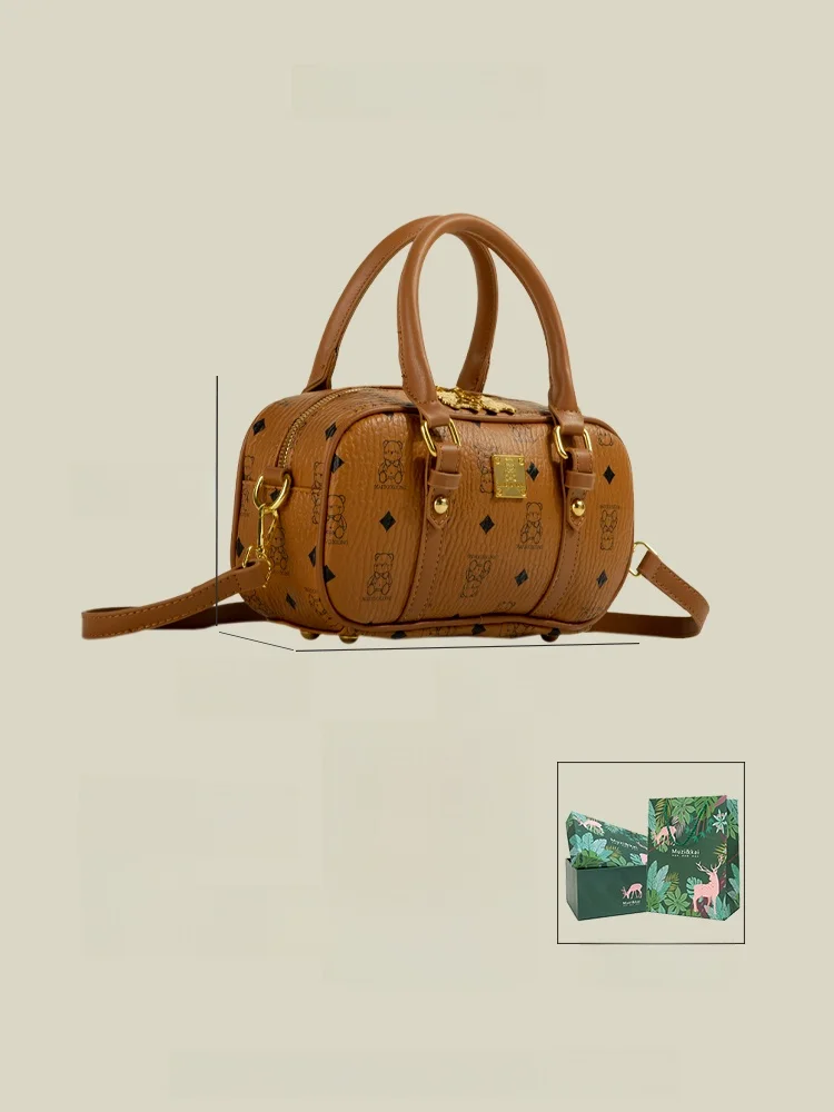 MuziKai Ladies Handbag Bowling Ball Pattern Fashionable Printed Crossbody Bag Modern Neutral Style Polyester  Zipper Cl...