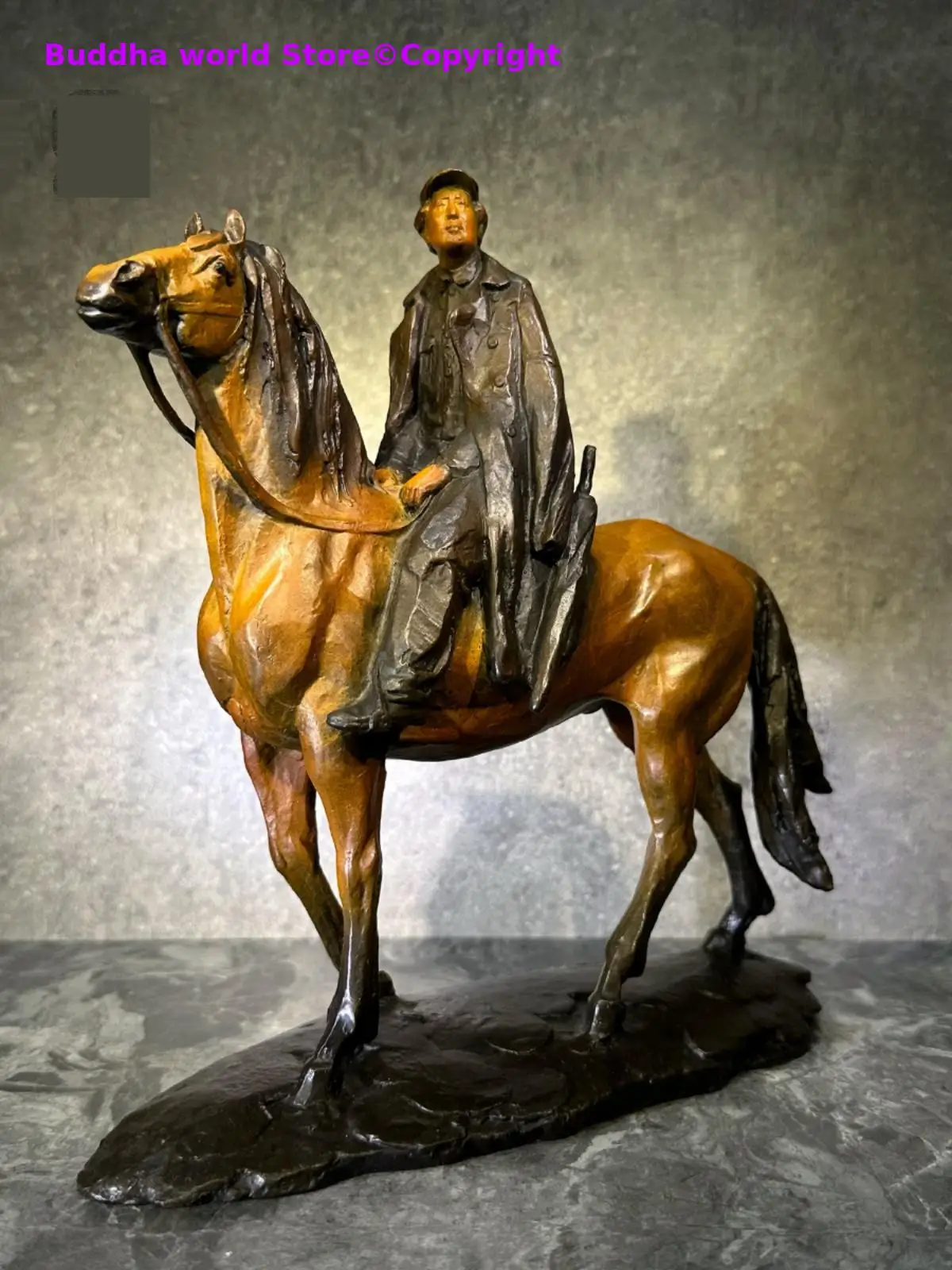 Exclusive Collection TOP Handmade copper carving World War II CHINA leader Revolutionist CHINA BEI JING MAO statue