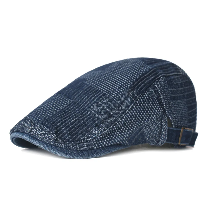 Denim Newsboy Hats Verstellbare Ivy Flat Cap Gatsby Cabbie Driving Hat für Männer Frauen Vintage Kpop Irish Berets – Detail 8
