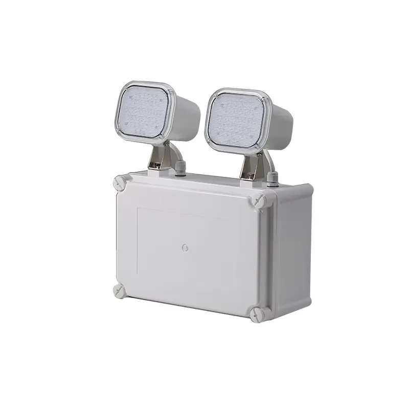 12W LED Emergency Light IP65 Waterproof Dual Head Rechargeable Backup Lamp 3 Hours Duration for Warehouse Factory Corridor