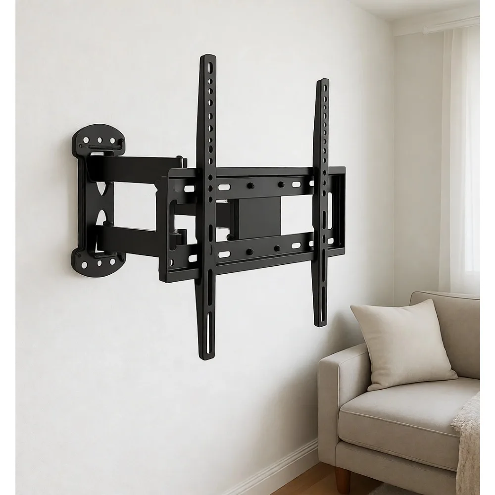 

Поворотный настенный кронштейн для телевизора Full Motion Corner с регулировкой наклона, выдвижной, на одну консоль, для телевизоров 15-32-50 дюймов, усиленный стальной, выдерживает до 66 фунтов