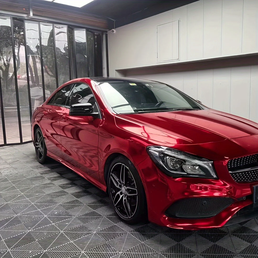 High quality car  vinyl wrapcolor film mirror electroplating bright red effect body sticker motorcycle full car film