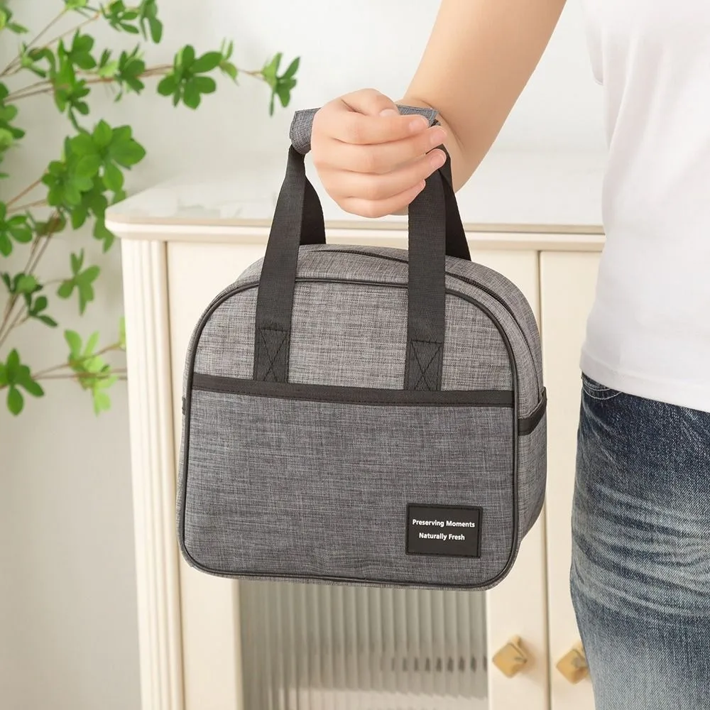 

Portable Insulated Thermal Lunch Bag Waterproof Oxford Cloth Hand-held Picnic Food Pouch Large Capacity Thickened Lunch Box