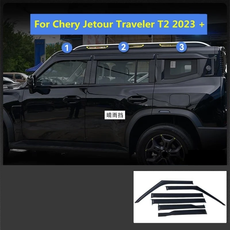 Car Styling Accessories Window Visor Deflector Weather Shield Vent Awning Rain Shelter Cover For Chery Jetour Traveler T2 2023 +