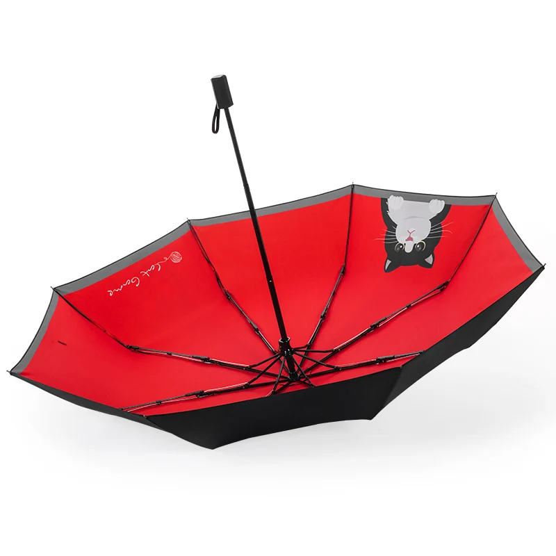 

UV Protection Cute Cat Print Folding Umbrella for men Compact Lightweight UPF 50+ Sun & Rain Umbrella for Travel Commute Outdoor