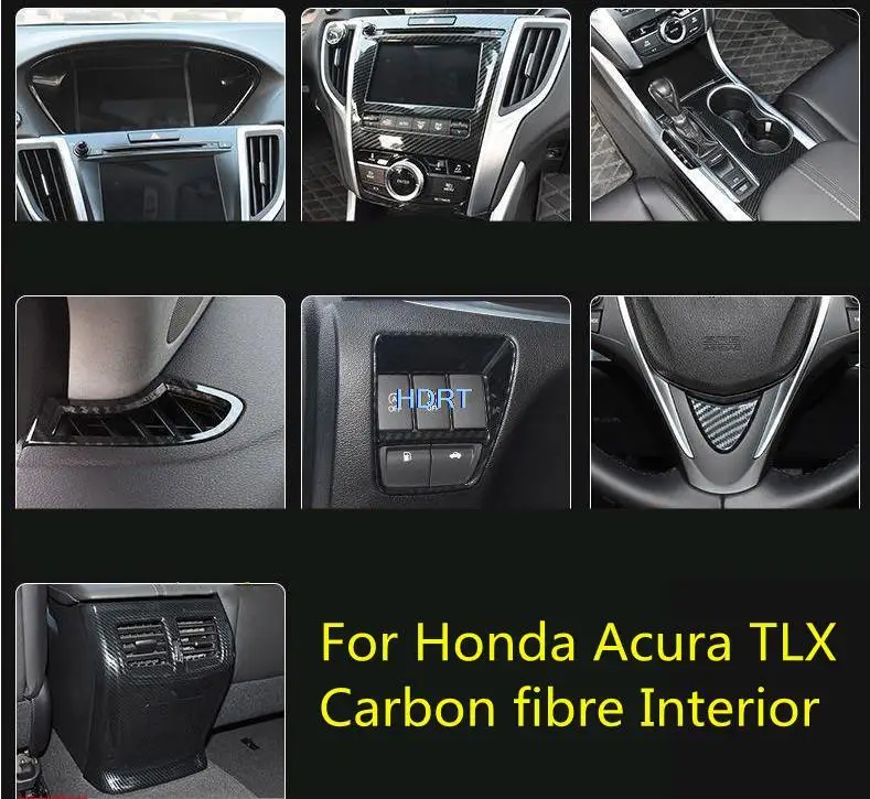 For Honda Acura TLX 2018 Car Window Lift Control Armrest Panel Trim Cover Carbon fibre Interior Car Style Decoration Accessories