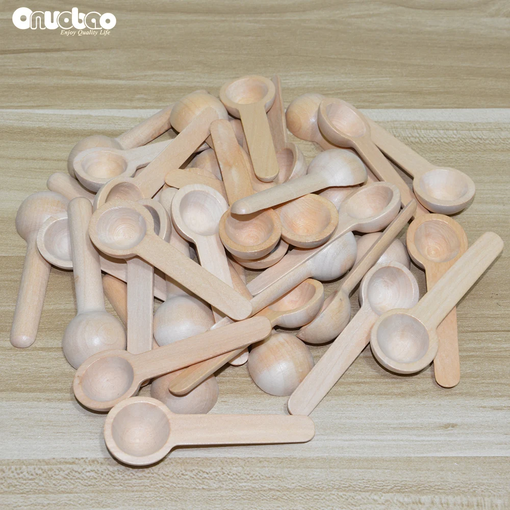 Onuobao 20/50/100pcs Mini Wooden Salt Home Kitchen Cooking Spoons Tool Sugar Tea Spoon Salt Seasoning Honey Coffee Teaspoons