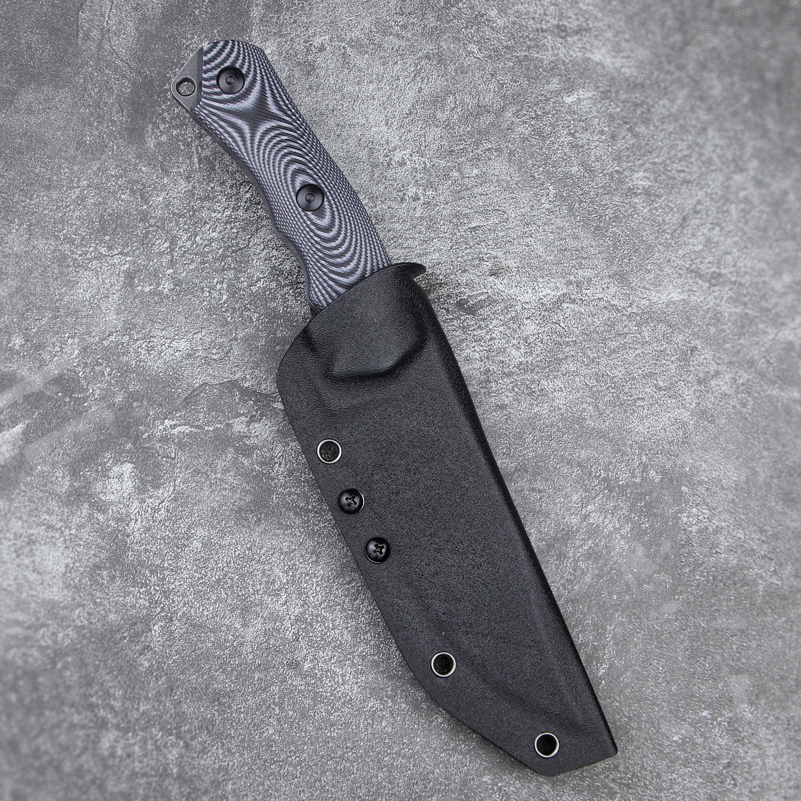 LENGREN Cruiser 10.9 بوصة شفرة ثابتة للصيد، سكين تكتيكات التخييم في الهواء الطلق، مقبض حاد كامل Tang DC53 Steel G10، غمد Kydex #5