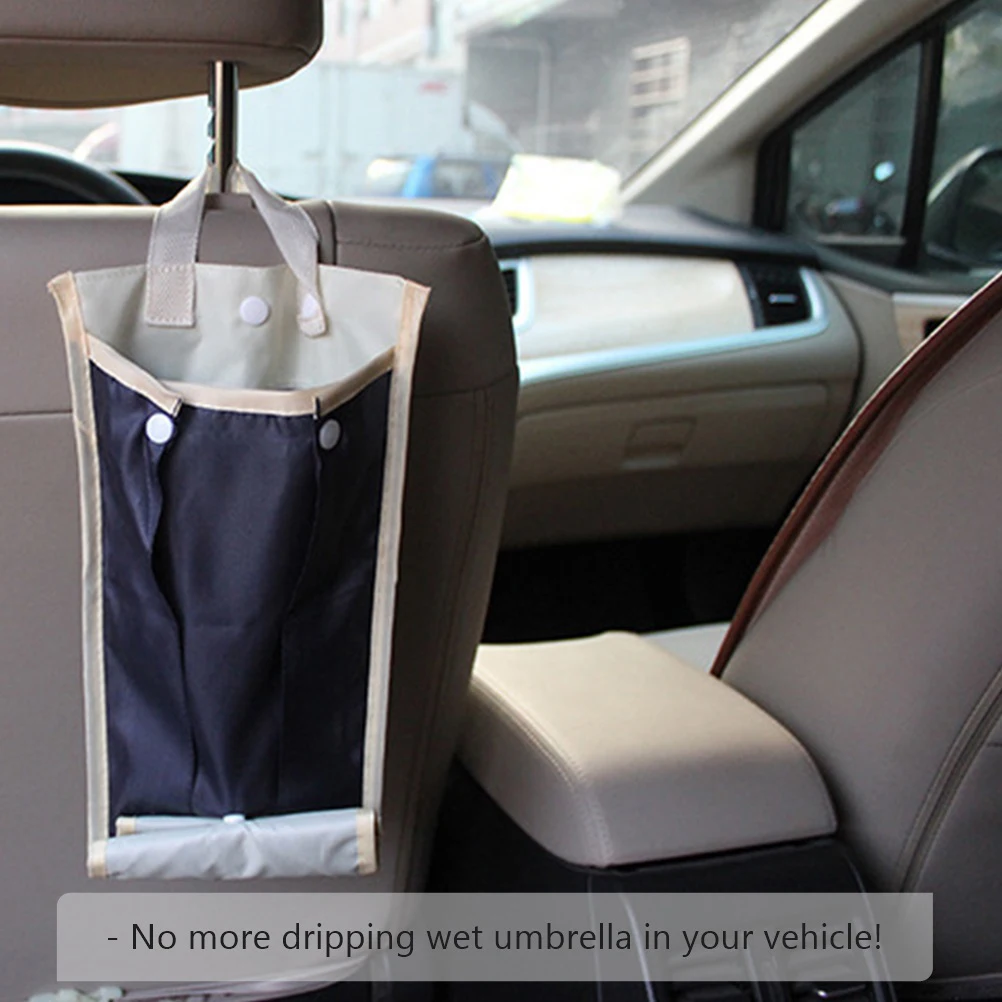 

2pcs Waterproof Umbrella Cover Foldable Car Seat Protector Adjustable Length For Long Folding Umbrellas Portable Pouch Bag Drip