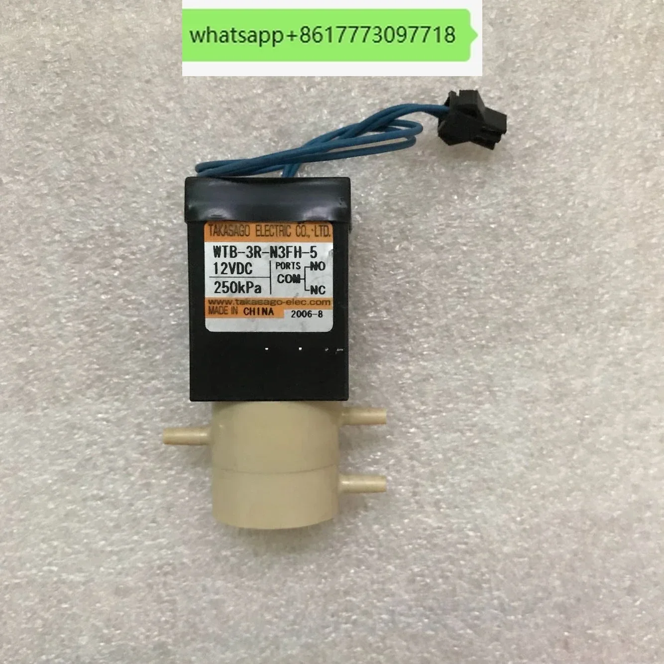 TAKASAGO high sand micro DC three-way solenoid valve WTB-3R-N3FH-5 12VDC 250KPa