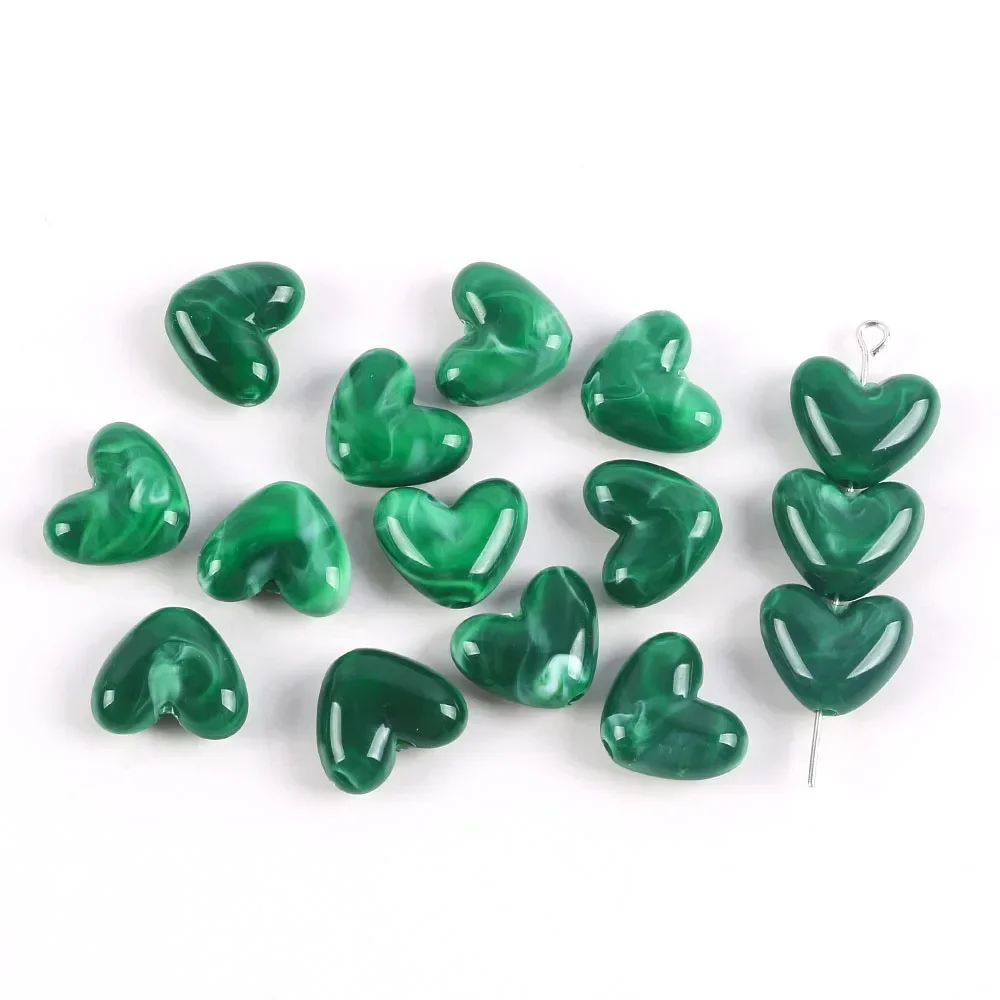 10 stuks imitatie steen liefde hartvorm acryl kralen voor sieraden maken DIY handgemaakte armband porseleinen kralen accessoires