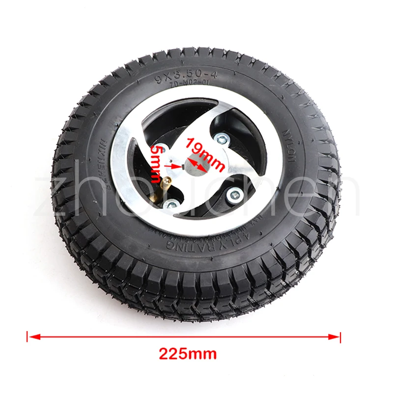 9 Inch 9x3.50-4 Pneumatic Wheel Tire with Alloy Hub/rim for Electric Tricycle Elderly Electric Scooter Tyre Accessories