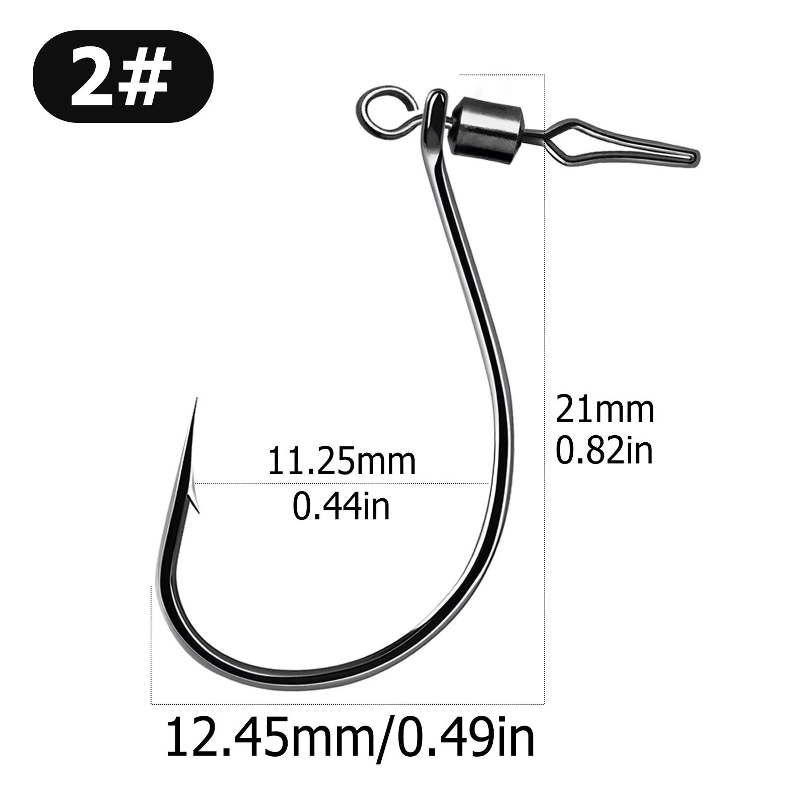 FishTrip Drop Shot Haken mit Barrel Wirbel Snap 30 Stück Angelhaken Wirbel In-line DropShot Rig Soft Lure Wurmhaken für Karpfenbarsch