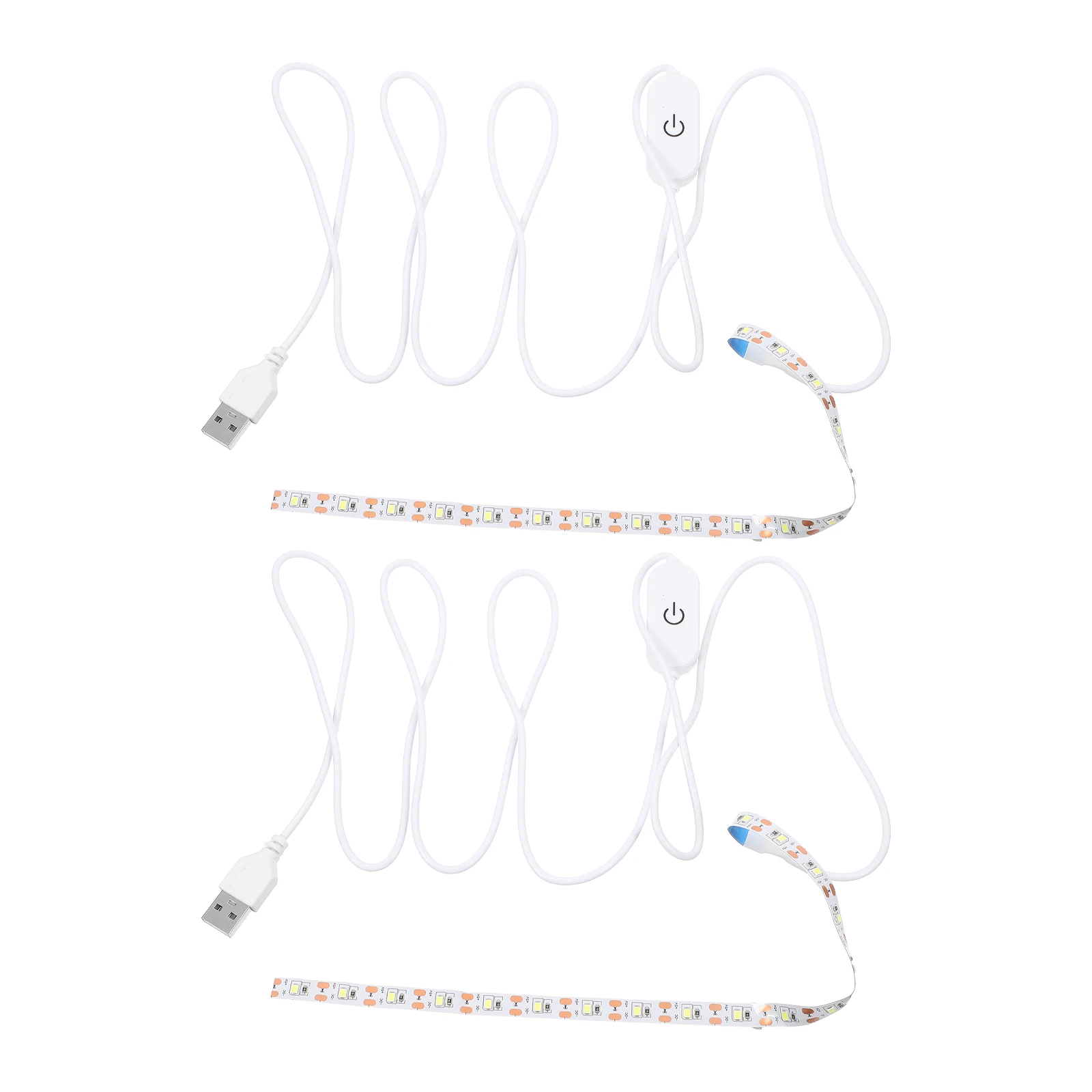 

2Pcs Durable Touch Dimming LED Strip USB Powered Lighting Solution For Sewing Machine Bookcase Use