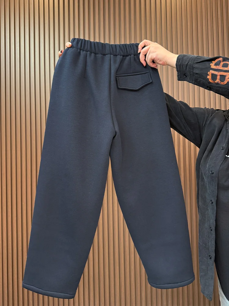 خريف شتاء جديد غير رسمي مع سراويل هارين قطيفة وسميكة فضفاضة وتنحيف تسعة سراويل مقصوصة للسيدات سراويل بسيطة على الموضة