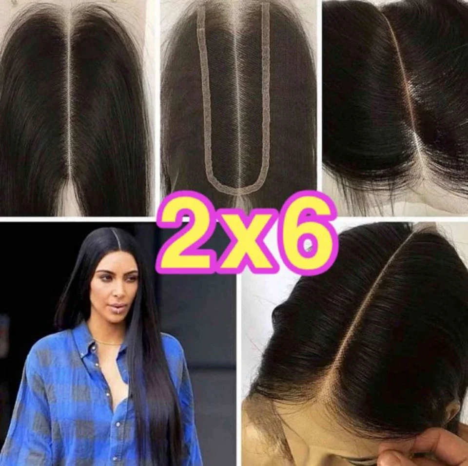 Bling Hair 2x6 Brazilian Straight Hair Closure with Baby Hair Remy Human Hair Closure Swiss Transparent Lace Natural Color 8-22\