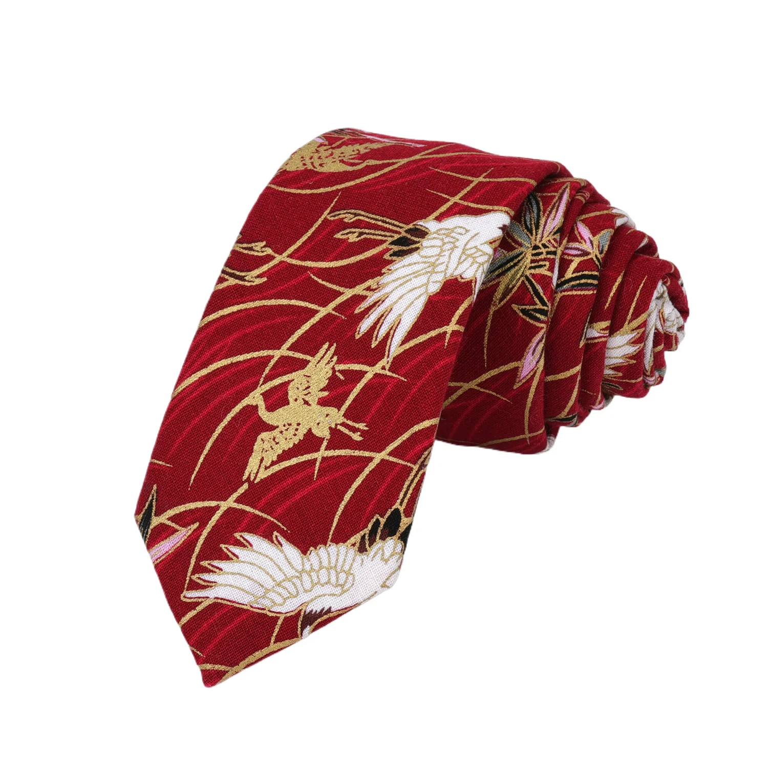 6 cm Herren-Krawatten mit Vögelmotiv, rot, Vintage, schmal, für Herren, Geschenke, Top-Kleidungszubehör, Hochzeits-Hemden, Kragen, Herren-Party-Geschenk, bedruckte Krawatte – Detail 6