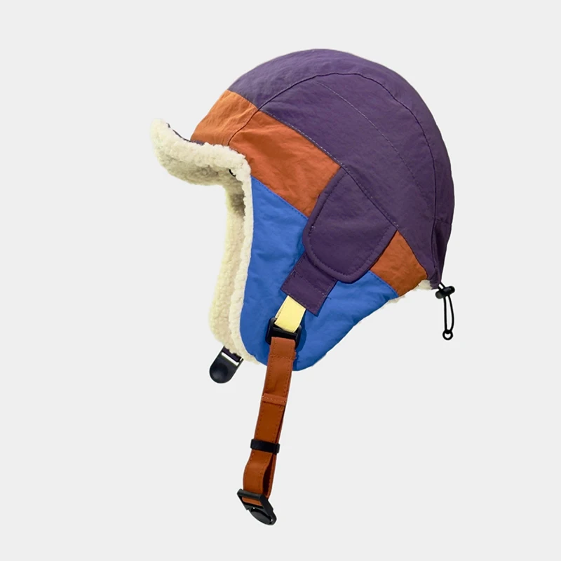 

Bomber Hat Earflap Women Winter Fleece Cap Visor Warm Accessory For Skiing Autumn Outdoor Sports Cycling