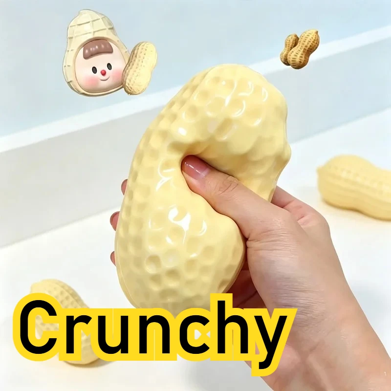 Peanut Stress Ball Crunchy Squeeze Bal Squishy Toy Simulated Peanut Squeeze Stress Relief  Buttery-Soft Feel ASMR Sensory Adults