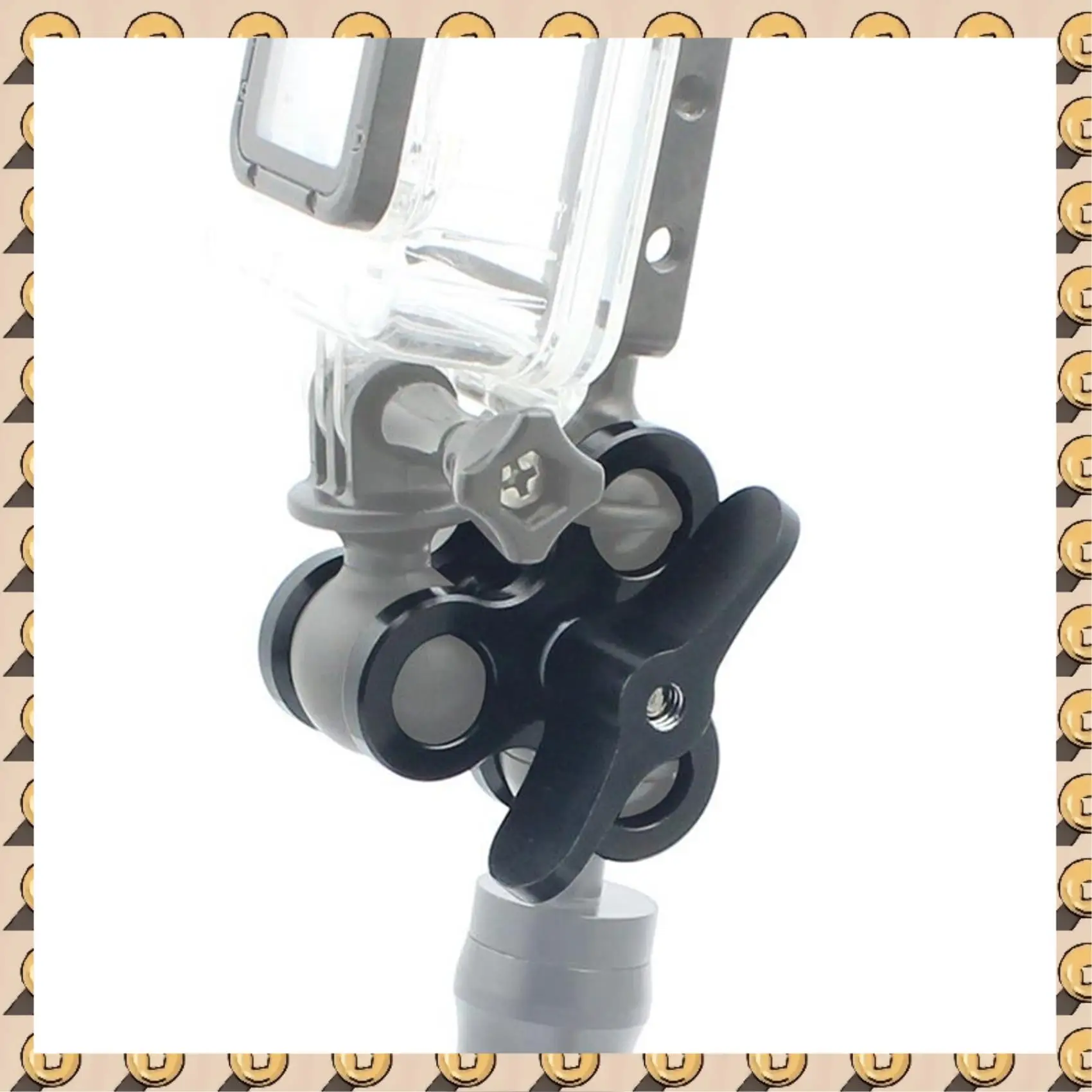 A003 2X Aluminum Alloy Ball Joint Arms 3 Section Ball Joint Clamp Mount Fill Light Lamp Holder For Gopro Black