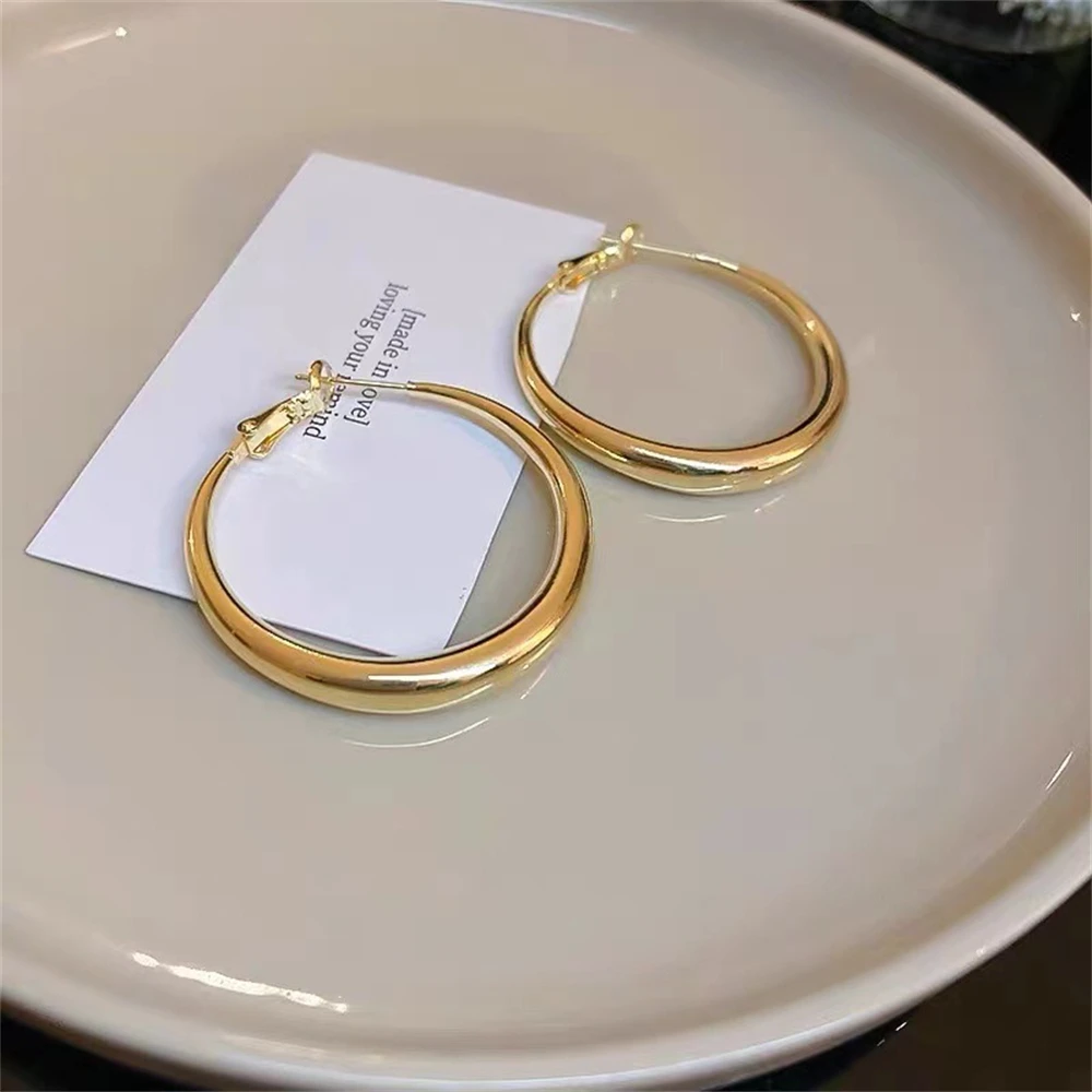 Stainless Steel Gold Color Geometric Design Twisted Square Hoop Earrings For Women Creative Young Girls Party Wedding Jewelry image 6