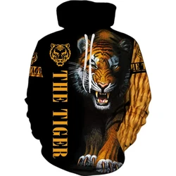 Autumn Winter Hoodies Animal Tiger 3D Print Streetwear Men Women Oversized Sweatshirts Hoodie Kids Pullovers Tracksuits Clothing