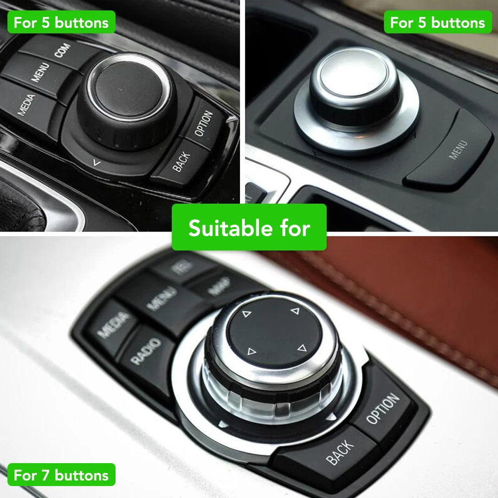 Fit For BMW 1 3 5 7 Series X1 X3 F25 X5 E70 X6 E71 F30 F10 F07 E90 F11 E92 F20 Car Multimedia Buttons Cover iDrive Stickers