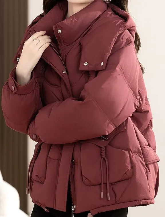 

Парки женские для девочек, осенние, из био-хлопка, с регулируемым поясом, однобортные, с круглым вырезом, универсальные, эстетичные, для колледжа, OL