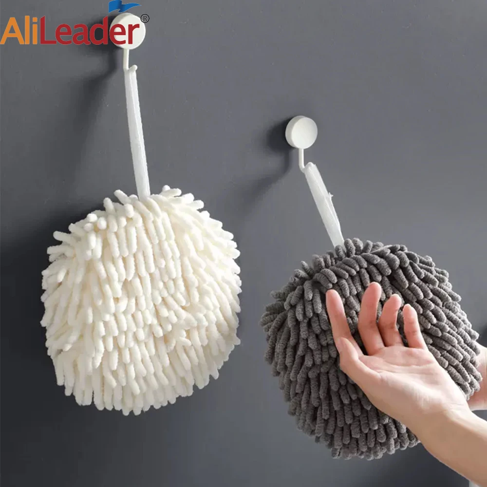 

Chenille Hand Towel, Soft Absorbent Microfiber, Hand Drying Towels Ball, Hanging Cleaning Towels, Fast Drying Cloths for Kitchen