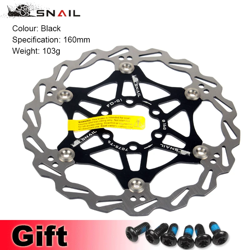 SNAIL Bicycle Disc Brake Pads 160 180 203 Mm Aluminum Alloy 6 Nail Rotor Mtb Road Bike Floating Part Accessories Goodtaste