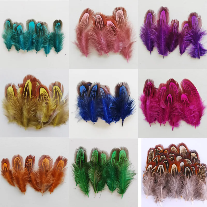 Fly tying materials!50Pcs/Lot 5-8cm RINGNECK ALMOND PHEASANT PLUMAGE FEATHERS Craft Millinery Fly Fishing